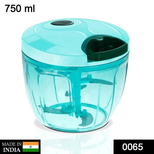 Shubh Luxmi 0065 Manual Stainless Steel Compact Extra Sharp Hand Held Vegetable Chopper/Slicer with 5 Blades (750 ml)