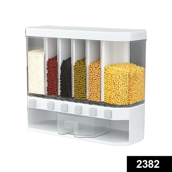 Shubh Luxmi 2382 Wall-Mounted Cereals Dispenser Press Grain Storage Tank