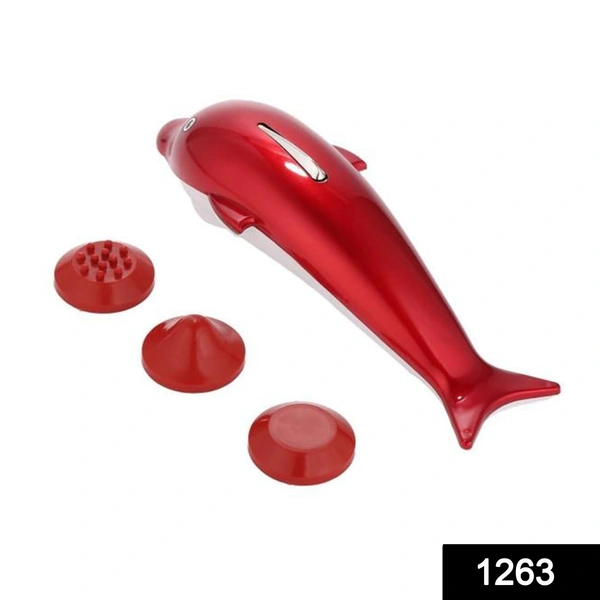 Shubh Luxmi 1263 Dolphin Handheld Body Massager for Agony Stress Pain (8 Inch)