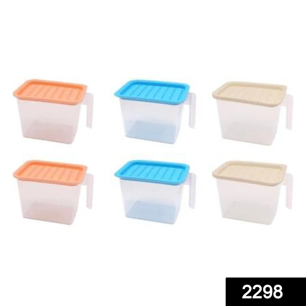 Shubh Luxmi 2298 Reusable Clear Square Container for Sugar, Salt, Dried Fruits, & More (1500 ML) (6 pcs)