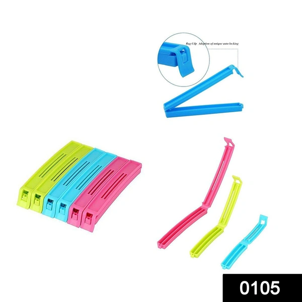 Shubh Luxmi 0105 Plastic Snack Bag Clip Sealer Set (18 Pcs, Multicolour)