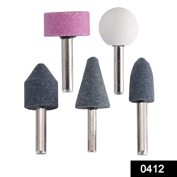 Shubh Luxmi 0412 -5 Pcs Shank Abrasive Mounted Stone (Multicolour)
