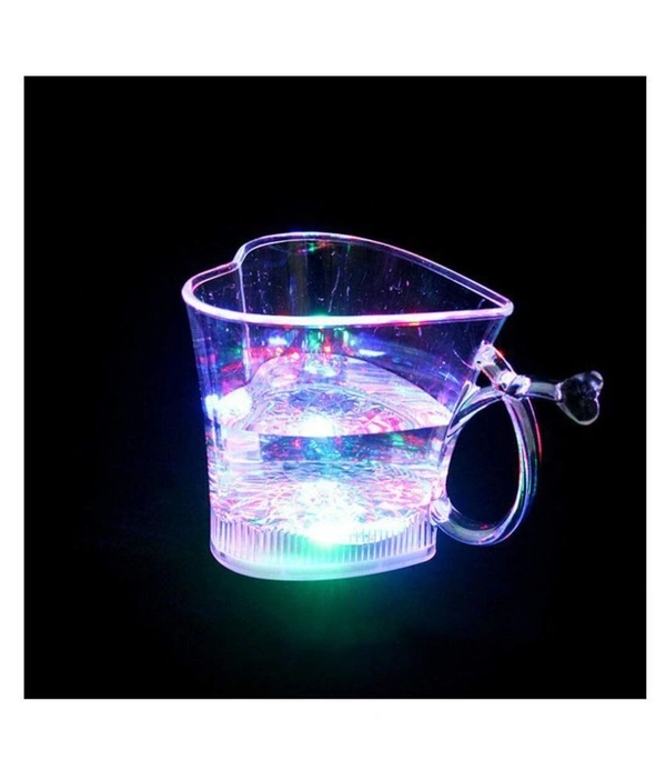 Shubh Luxmi 0759 Heart Shape Activated Blinking Led Glass Cup