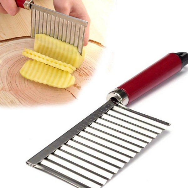 Shubh Luxmi 2007_Crinkle Cut Knife Potato Chip Cutter With Wavy Blade French Fry Cutter