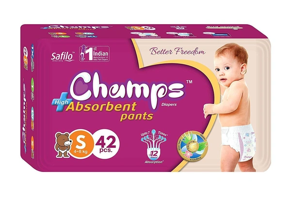 Shubh Luxmi 0950 Premium Champs High Absorbent Pant Style Diaper Small Size, 42 Pieces (950_Small_42)