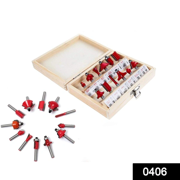 Shubh Luxmi 0406 -12/15pcs Milling Cutter Router Bit Set