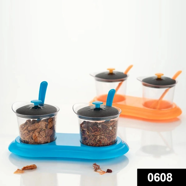 Shubh Luxmi 0608 Multipurpose Dining Set Jar and tray holder, Chutneys/Pickles/Spices Jar - 2pc