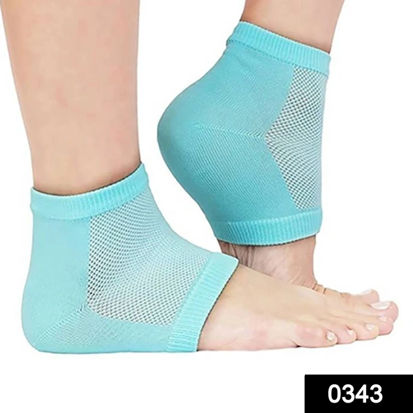 Shubh Luxmi 0343 Heel Pain Relief Silicone Gel Heel Socks (Multicolor)