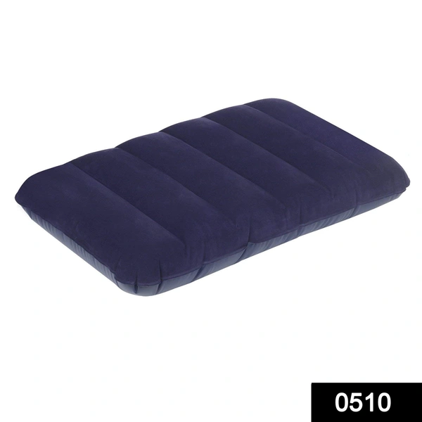 Shubh Luxmi 0510 Velvet Air Inflatable Travel Pillow (Blue)