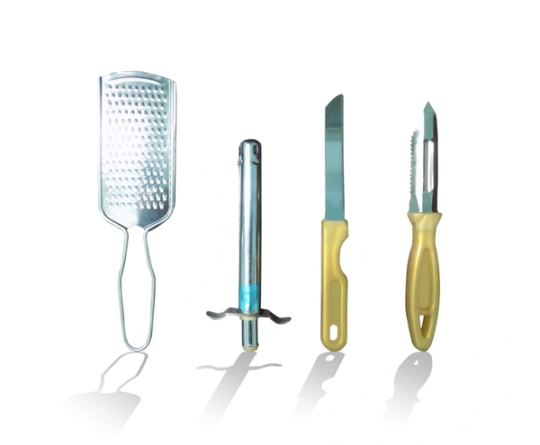 Shubh Luxmi 2030 4In1 Combo - Stainless Steel Kitchen Lighter, Knife, Peeler and Smooth Grater