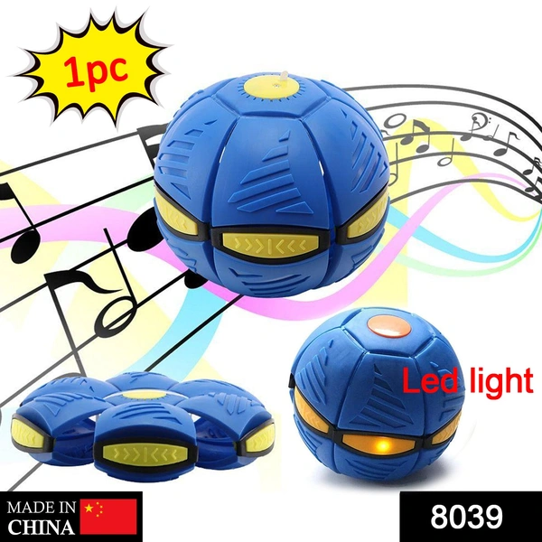 Shubh Luxmi 8039  Football Flat Throw Disc - with 3 LED Light Flying Toys - multi coloured, 591