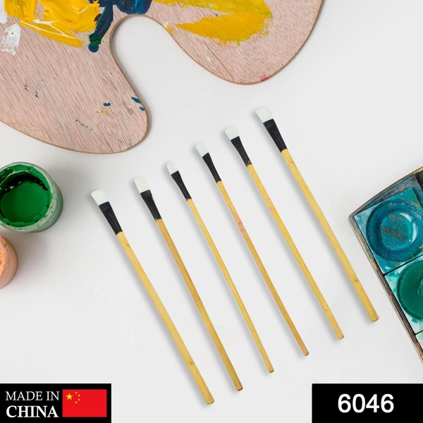 Shubh Luxmi 6046 BKL Art Brush Set for Artists (Pack of 6) - multi coloured, 100
