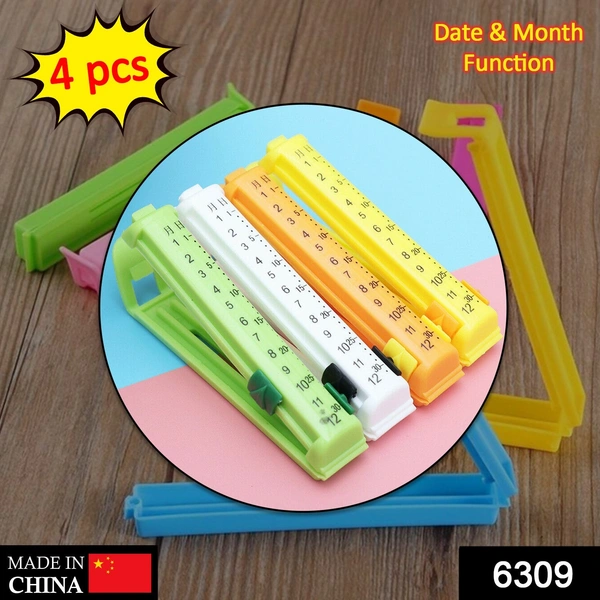 Shubh Luxmi 6309 4 Pc Food Sealing Clip used for sealing of packed food stuffs and items to prevent them from contamination. - multi coloured, 48