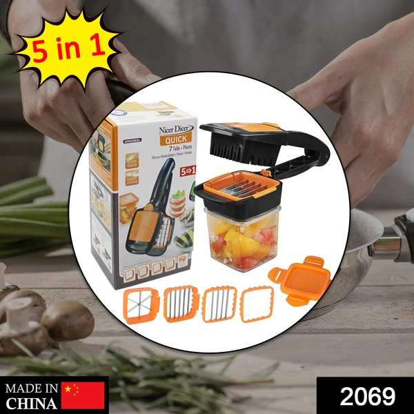 Shubh Luxmi 2069 5 In 1 Nicer Dicer used for cutting and shredding of various types of food stuff in all kitchen purposes. - multi coloured, 525