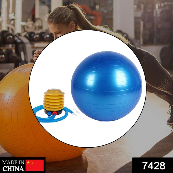 Shubh Luxmi 7428 Heavy Duty Gym Ball Non-Slip Stability Ball with Foot Pump for Total Body Fitness - multi coloured, 1287