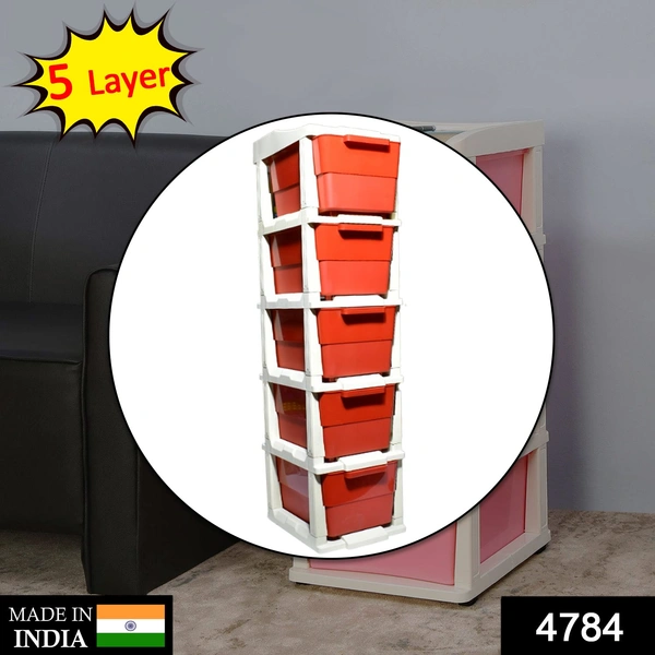 Shubh Luxmi 4784 Multi-Purpose Anti-Slip 5 Layer Modular Drawer Storage System - multi coloured, 8270