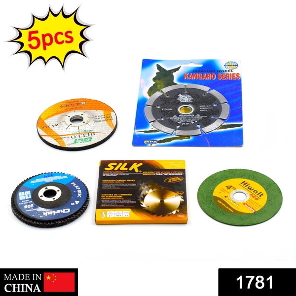 Shubh Luxmi 1781 5Pc Grinding Wheel Set For Cutting Wooden Or Marbles - multi coloured, 400