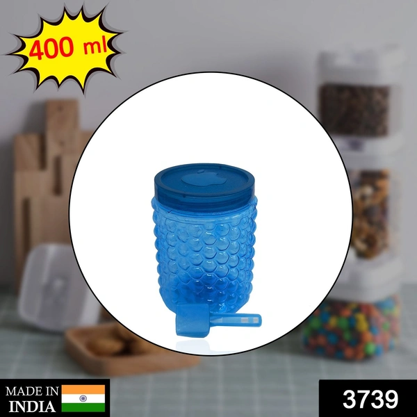 Shubh Luxmi 3739 Bubble Transparent Plastic Storage Jar 400ml (1Pc Only) - multi coloured, 151