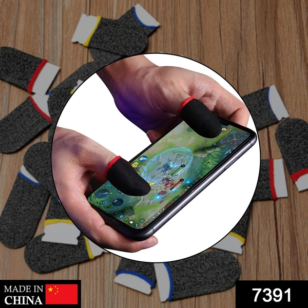 Shubh Luxmi 7391 Thumb & Finger Sleeve for Mobile Game, Pubg,Cod,Freefire (1Pair only) - multi coloured, 38