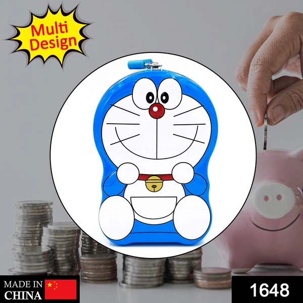 Shubh Luxmi 1648 Cartoon Character Metal Piggy Bank Coin Box Money Box - multi coloured, 255
