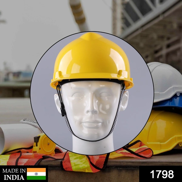 Shubh Luxmi 1798 Yellow Plastic Hard Hat Construction Cap (1Pc Only) - multi coloured, 1735