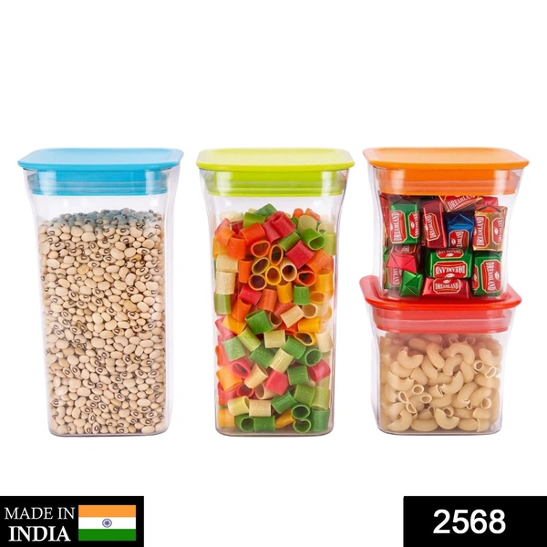 Shubh Luxmi 2568 Plastic Storage container Set with Opening Mouth - multi coloured, 1680