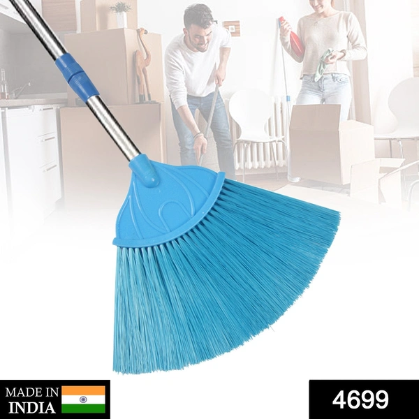 Shubh Luxmi 4699 Broom with Long Stainless Steel Rod and Extendable Cobweb Cleaner Stick - multi coloured, 2110