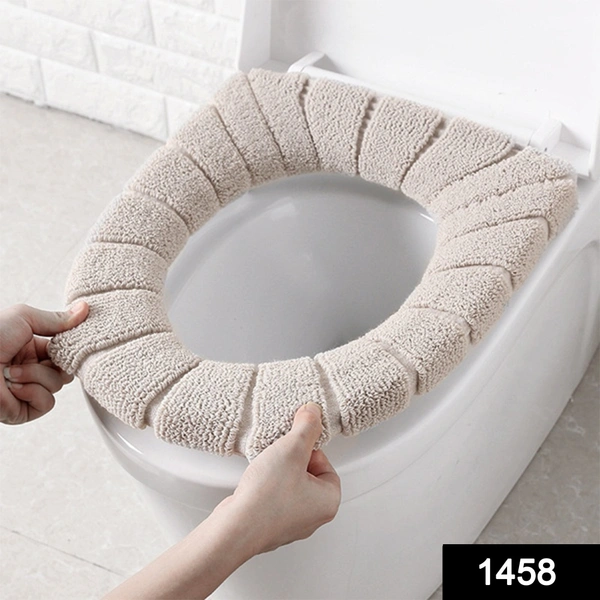 Shubh Luxmi 1458 Winter Comfortable Soft Toilet Seat Mat Cover Pad Cushion Plush - multi coloured, 410
