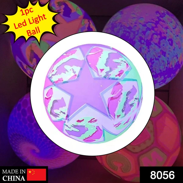 Shubh Luxmi 8056 Bouncy Stress Reliever Fun Play Led Rubber Balls for Kids (1Pc Only) - multi coloured, 145