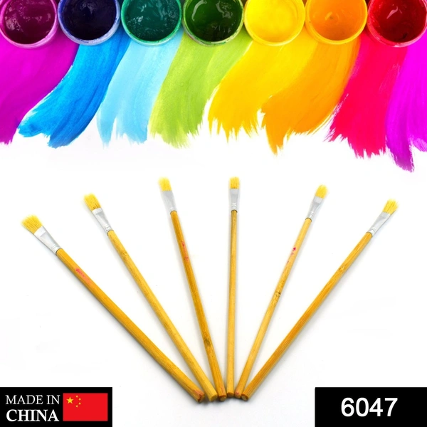 Shubh Luxmi 6047 Brown Art Brush Set for Artists (Pack of 6) - multi coloured, 100