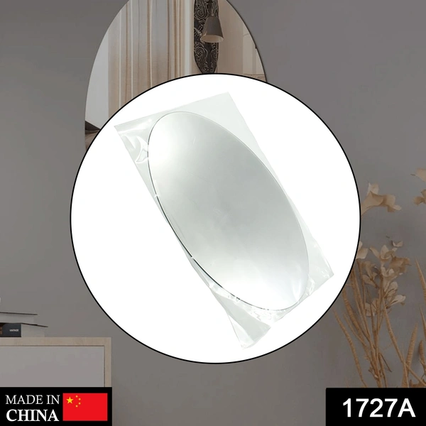 Shubh Luxmi 1727A Oval Frame Less Mirror Wall Sticker for Dressing - multi coloured, 250
