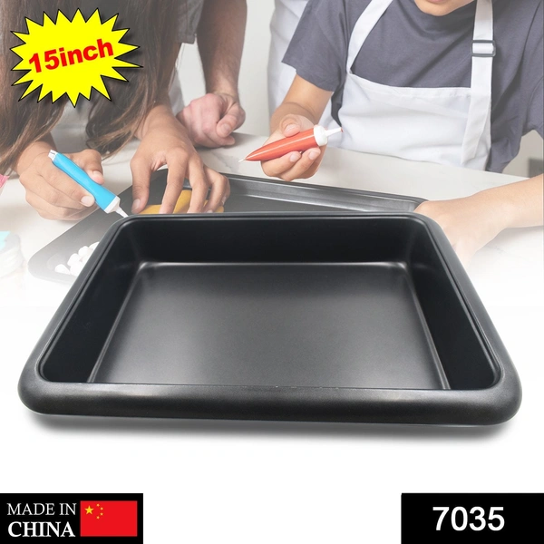 Shubh Luxmi 7035 Square Shape Carbon Steel Non-stick Baking Tray (15 inch) - multi coloured, 1009