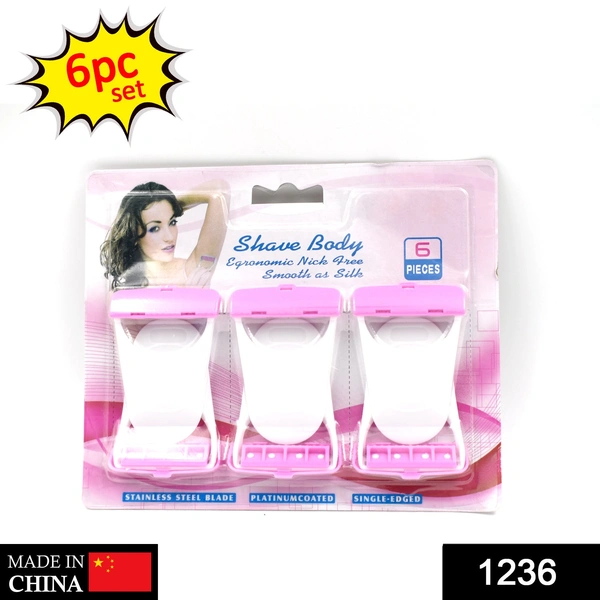 Shubh Luxmi 1236 Disposable Body Skin Hair Removal Razor for Women – Pack of 6 - multi coloured, 76