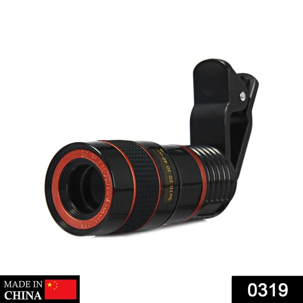 Shubh Luxmi 0319 Clip-on 8X Optical Zoom Telescope Phone Camera Lens - multi coloured, 180