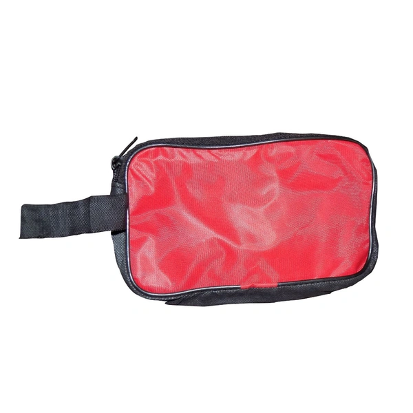 Shubh Luxmi 0845 Portable Travel Hand Pouch/Shaving Kit Bag for Multipurpose Use (Red) - multi coloured, 120