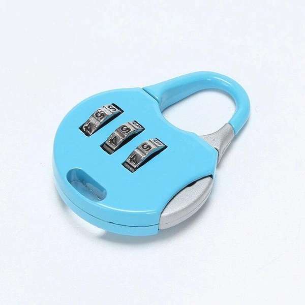Shubh Luxmi 1245 Stainless Steel Resettable Combination Padlock Round Shape - multi coloured, 24
