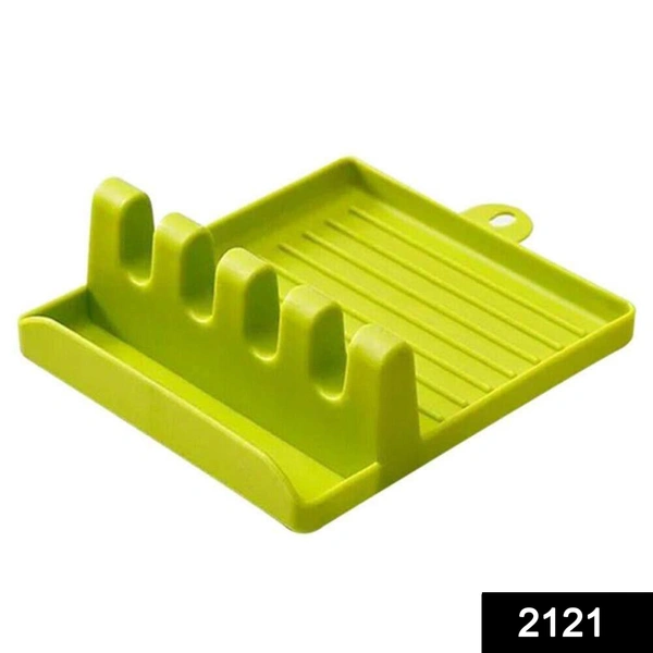 Shubh Luxmi 2121 Multi-Functional Spatula Holder/Rest for Kitchen Utensils (Parrot colour) - multi coloured, 100
