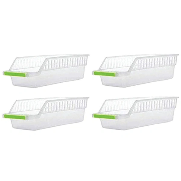 Shubh Luxmi 2055 Kitchen Plastic Space Saver Organizer Basket Rack- 4 pcs - multi coloured, 405