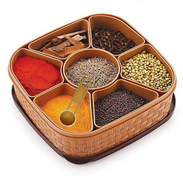 Shubh Luxmi 2198 Masala Rangoli Box Dabba for keeping Spices - multi coloured, 650