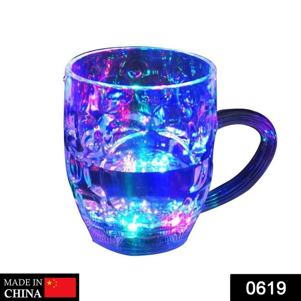 Shubh Luxmi 0619 Led Glass Cup (Rainbow Color) - multi coloured, 140