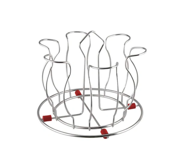 Shubh Luxmi 2134 Stainless Steel Glass Holder Glass Hanging Organizer for Kitchen Bars Pubs - multi coloured, 1280
