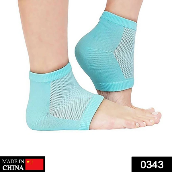 Shubh Luxmi 0343 Heel Pain Relief Silicone Gel Heel Socks (Multicolor) - multi coloured, 500