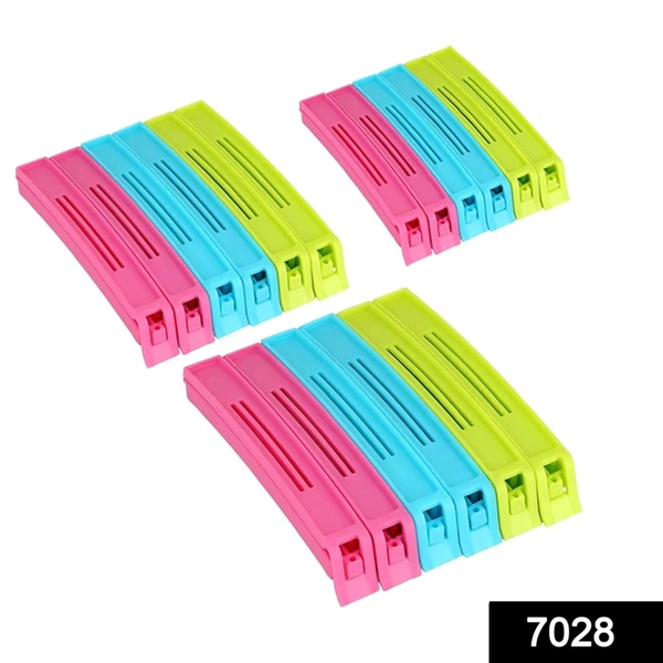 Shubh Luxmi 7028 Multipurpose Food Snack Plastic Bag Clip Sealer (Multicolor) -18pc - multi coloured, 92
