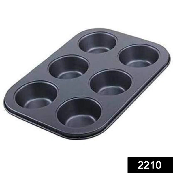Shubh Luxmi 2210 Non-Stick Reusable Cupcake Baking Slot Tray for 6 Muffin Cup - multi coloured, 318