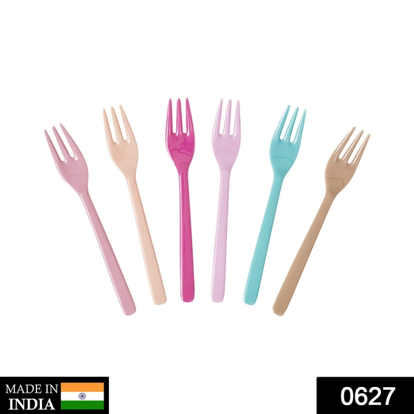 Shubh Luxmi 0627 Kids Forks Set (Random Color, 10 pcs) - multi coloured, 160