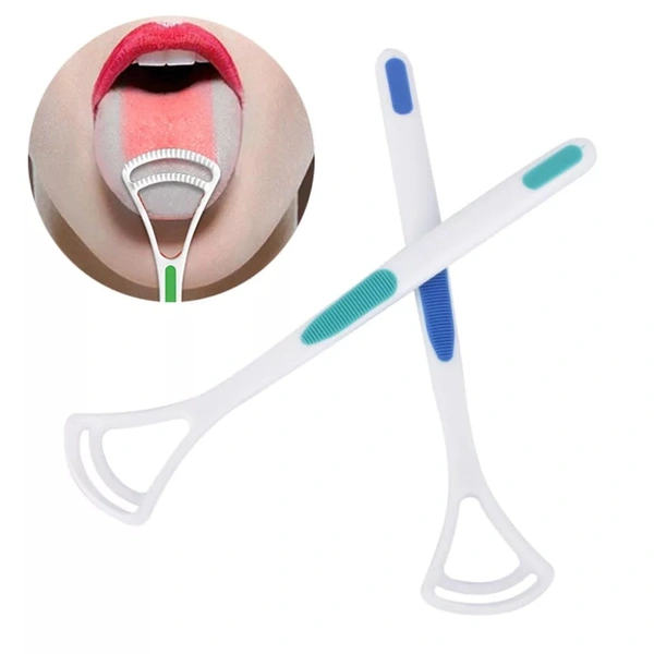 Shubh Luxmi 1235 New Hot Away Hand Scraper Fashion Tongue Cleaner Brush with Silica Handle - multi coloured, 67
