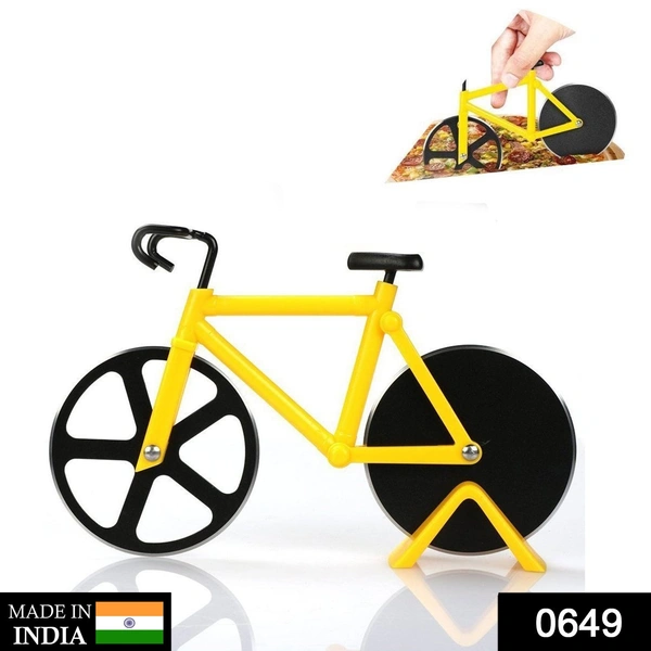 Shubh Luxmi 0649 stainless steel Bicycle shape Pizza cutter - multi coloured, 102
