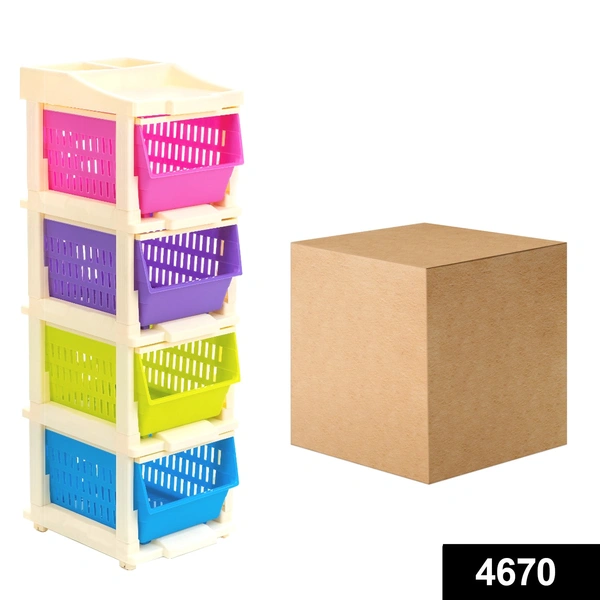 Shubh Luxmi 4670 4Layer with Plastic Modular Drawer System - multi coloured, 3350