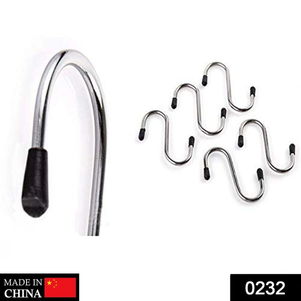 Shubh Luxmi 0232 Heavy Duty S-Shaped Stainless Steel Hanging Hooks - 5 pcs - multi coloured, 68