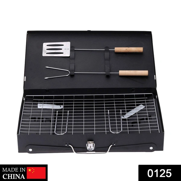 Shubh Luxmi 0125 Stainless Steel Briefcase Style Barbecue Grill Toaster (Medium, Black) - multi coloured, 2385